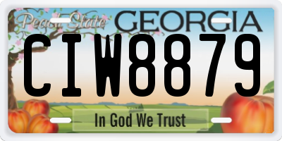 GA license plate CIW8879