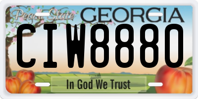 GA license plate CIW8880