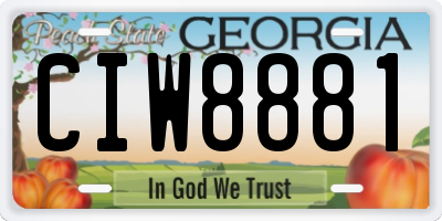 GA license plate CIW8881