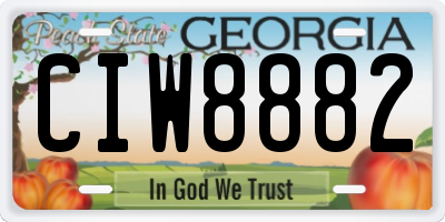 GA license plate CIW8882