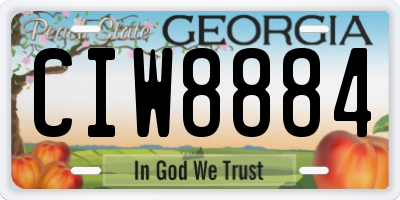 GA license plate CIW8884