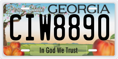 GA license plate CIW8890