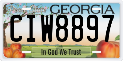 GA license plate CIW8897