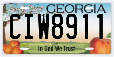 GA license plate CIW8911