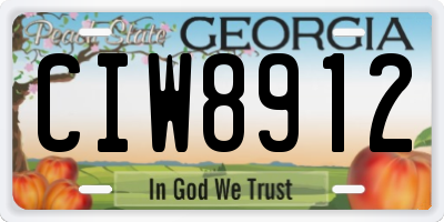 GA license plate CIW8912