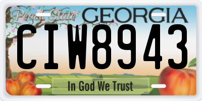 GA license plate CIW8943