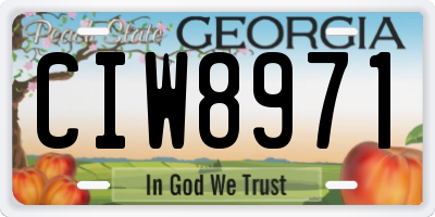 GA license plate CIW8971