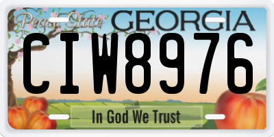 GA license plate CIW8976