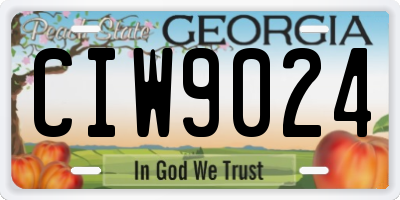 GA license plate CIW9024