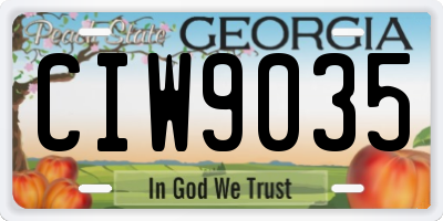 GA license plate CIW9035