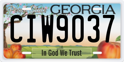 GA license plate CIW9037