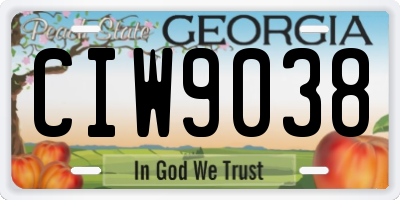 GA license plate CIW9038