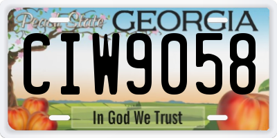 GA license plate CIW9058