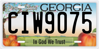 GA license plate CIW9075