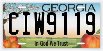 GA license plate CIW9119
