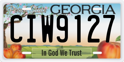 GA license plate CIW9127