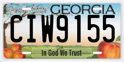 GA license plate CIW9155