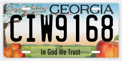 GA license plate CIW9168