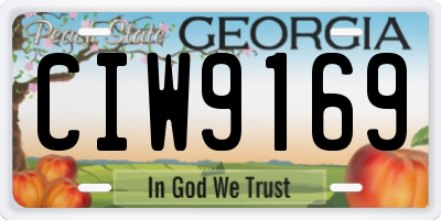GA license plate CIW9169