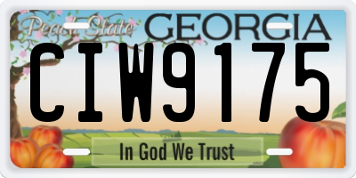 GA license plate CIW9175