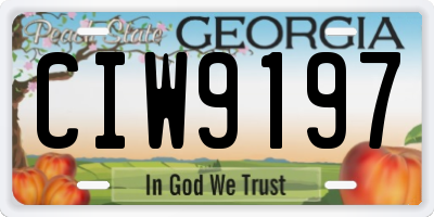 GA license plate CIW9197