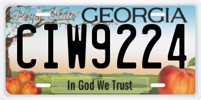 GA license plate CIW9224