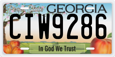 GA license plate CIW9286