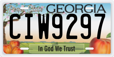 GA license plate CIW9297