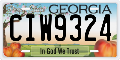 GA license plate CIW9324