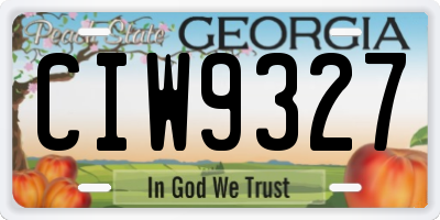 GA license plate CIW9327