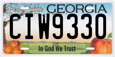 GA license plate CIW9330