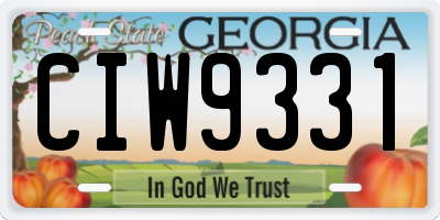 GA license plate CIW9331
