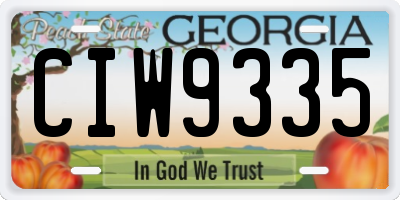 GA license plate CIW9335