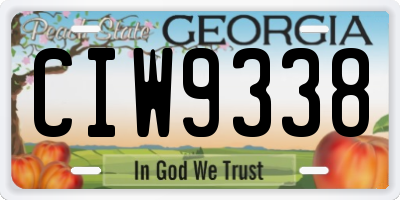 GA license plate CIW9338