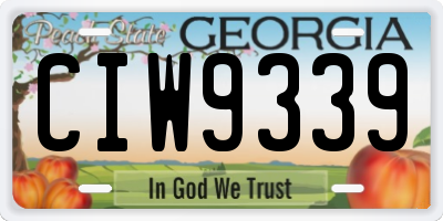 GA license plate CIW9339