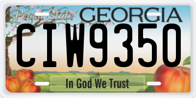 GA license plate CIW9350