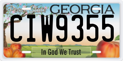 GA license plate CIW9355