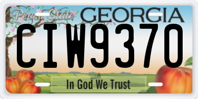 GA license plate CIW9370
