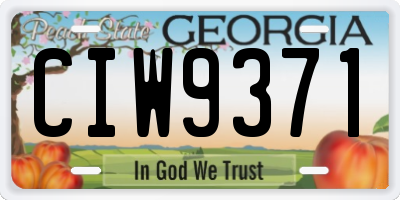 GA license plate CIW9371