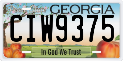 GA license plate CIW9375