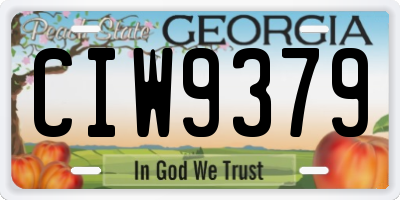 GA license plate CIW9379