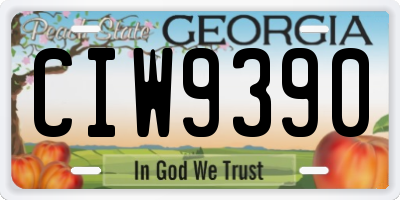 GA license plate CIW9390