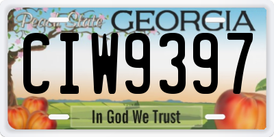 GA license plate CIW9397