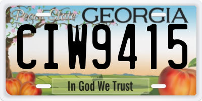 GA license plate CIW9415