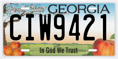 GA license plate CIW9421