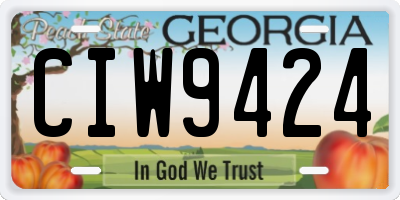 GA license plate CIW9424