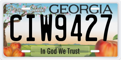 GA license plate CIW9427