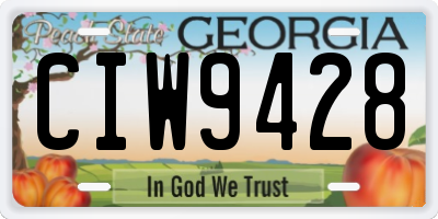 GA license plate CIW9428