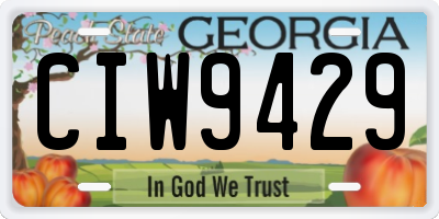 GA license plate CIW9429