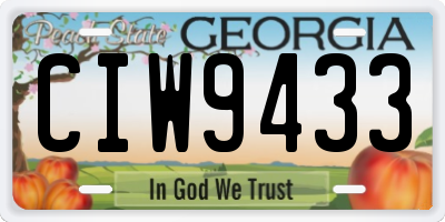 GA license plate CIW9433